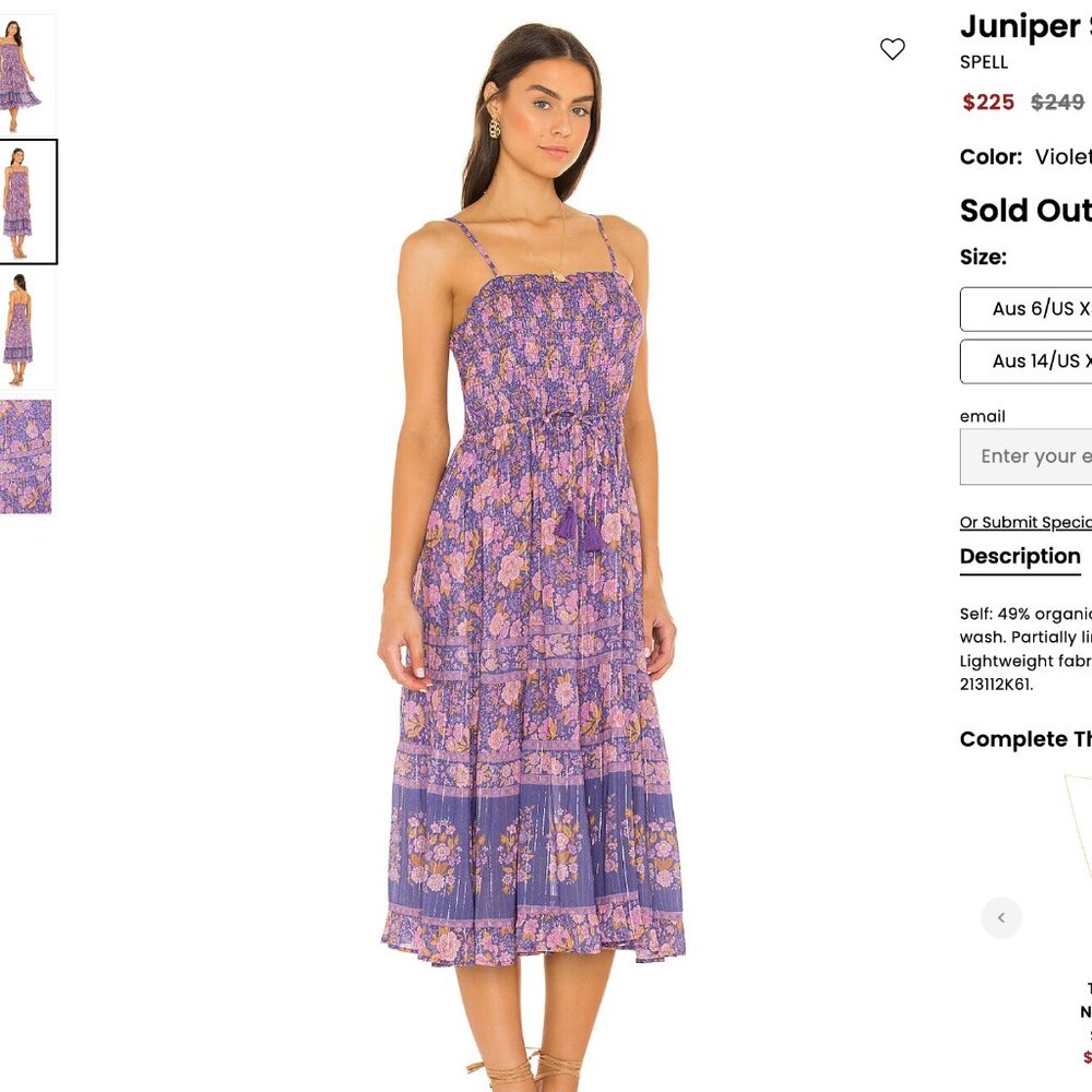 Revolve Juniper Shirred Strappy Dress by Spell Medium